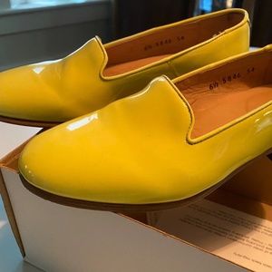 Dieppa Restrepo Yellow Patent Leather Loafers - size 6.5